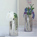 custom Gold Striped Cylinder Vases